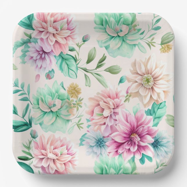 Assiettes en carton Fleur (Recto)