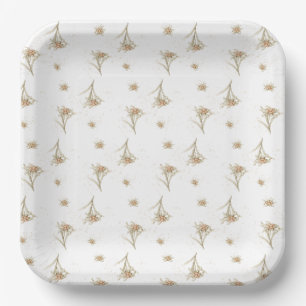 Assiettes En Carton Fleur alpine Edelweiss