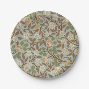 Assiettes En Carton Fleur botanique de trèfle William Morris
