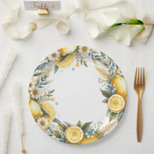 Assiettes En Carton Fleur carrelée méditerranéenne Italien Positano Le