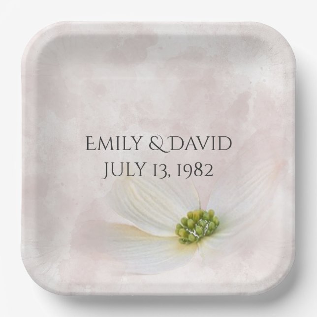 Assiettes En Carton Fleur Cosmos Anniversaire (Recto)