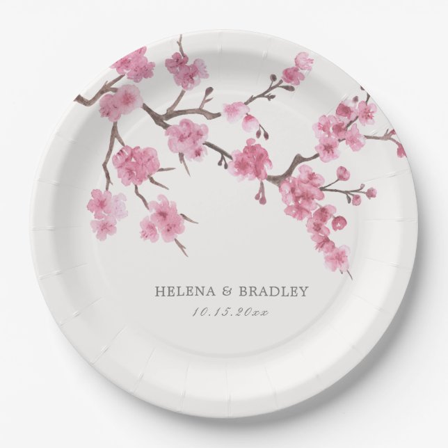 Assiettes En Carton Fleur de cerisier (Devant)