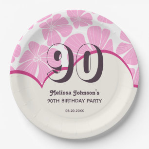 Assiettes En Carton Fleur de Chamomille rose Abstraite