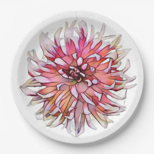 ASSIETTES EN CARTON FLEUR DE DAHLIA