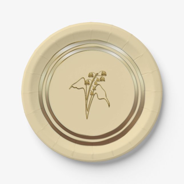 Assiettes En Carton Fleur de muguet  (Devant)