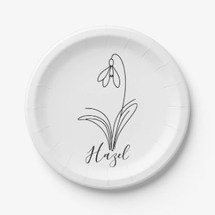 Assiettes En Carton Fleur de naissance personnalisée en janvier