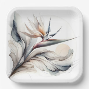 Assiettes En Carton Fleur d'oiseau de paradis Art