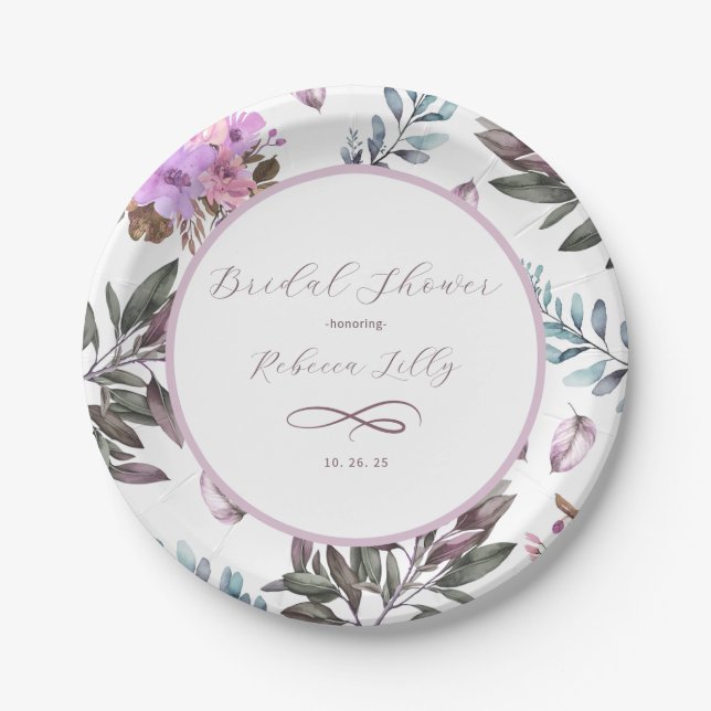 Assiettes En Carton Fleur élégante  (Devant)