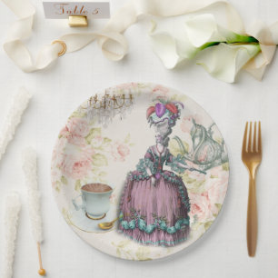 Assiettes En Carton Fleur française Marie Antoinette Paris Tea Party