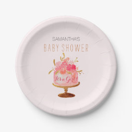 Assiettes En Carton Fleur Gâteau C'est une plaque de papier Baby showe