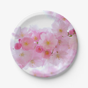 Assiettes En Carton Fleur japonaise de cerisier