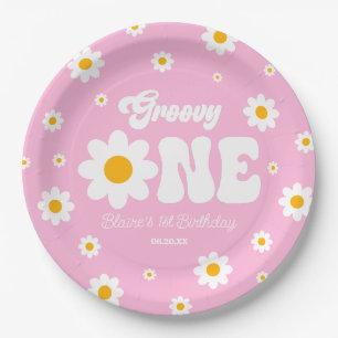 Assiettes En Carton Fleur Retro Daisy Super Un 1er anniversaire