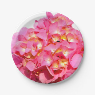 Assiettes En Carton Fleur rose rose rose Hydrangea