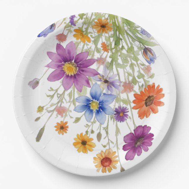 Assiettes En Carton Fleur sauvage (Devant)