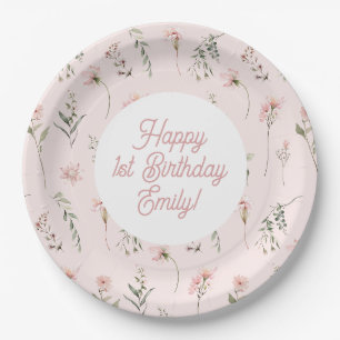 Assiettes En Carton Fleur sauvage aquarelle miss onederland 1er annive