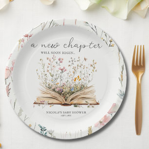 Assiettes En Carton Fleur sauvage Baby shower à thème du livre