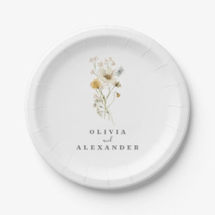 Assiettes En Carton Fleur sauvage boho jardin floral