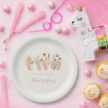 Fleur sauvage Boho moderne 2e anniversaire