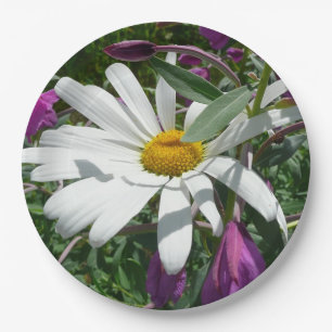 Assiettes En Carton Fleur sauvage Daisy et Fireweed
