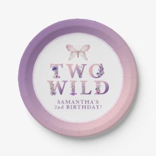 Assiettes En Carton Fleur sauvage d'aquarelle deux Wild 2e anniversair