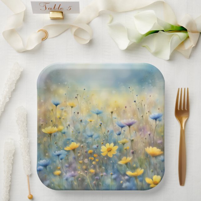 Assiettes En Carton Fleur sauvage d'été Meadow (Mariage)