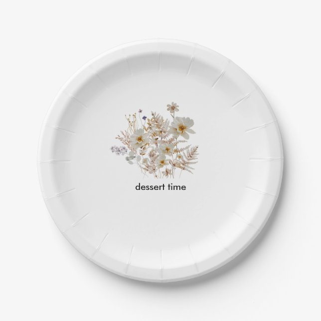 Assiettes En Carton Fleur sauvage d'hiver Bloom Rustic Boho Gardens (Devant)