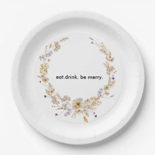Assiettes En Carton Fleur sauvage d'hiver Bloom Rustic Boho Gardens