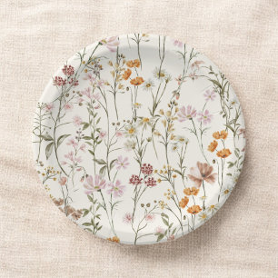 Assiettes En Carton Fleur sauvage en terre cuite Mariage Boho dans le 