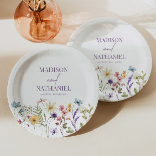 Assiettes En Carton Fleur sauvage Fleur Fleur Flore Jardin Mariage
