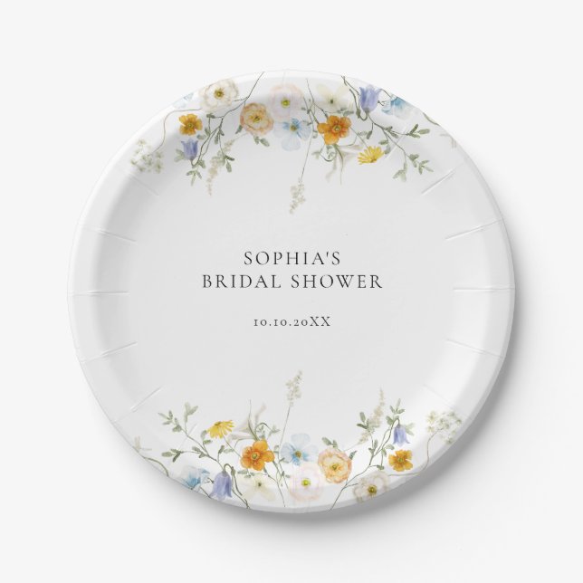 Assiettes En Carton Fleur sauvage précis (Devant)