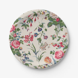 Assiettes En Carton Fleuris Vintage