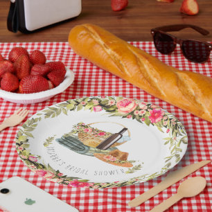 Assiettes En Carton Fleurs aquarelles pour pique-nique d'été
