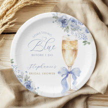 Fleurs bleues et nœud mariage Something Blue