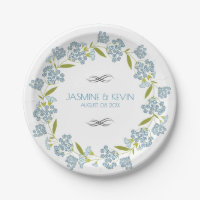Fleurs bleues mignonnes Mariage Wreath