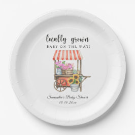 Assiettes En Carton Fleurs cultivées localement Baby shower du marché 