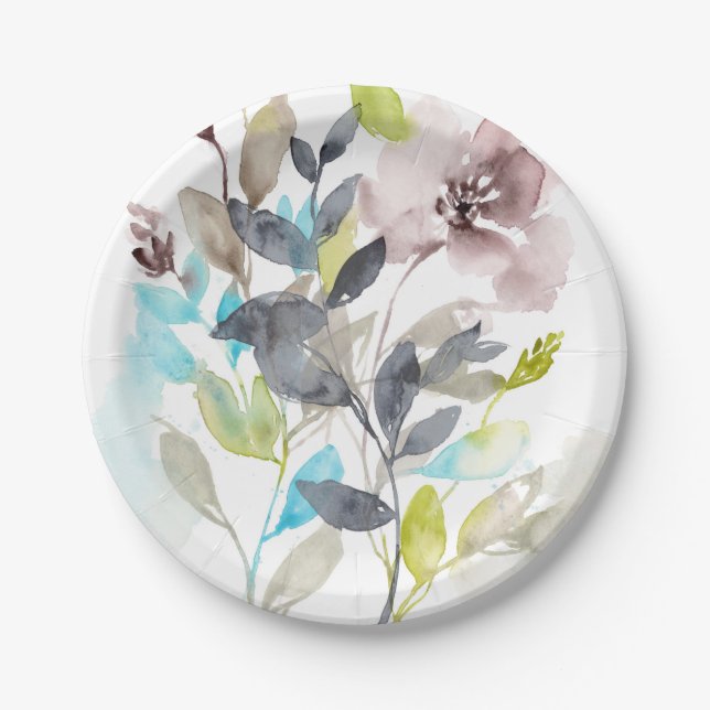Assiettes En Carton Fleurs dans le mélange (Devant)