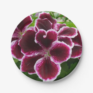 Assiettes En Carton Fleurs de géranium élégantes de couleur marron élé