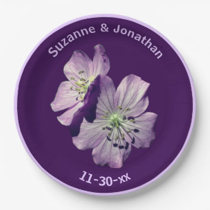 Assiettes En Carton Fleurs de géranium Mariage personnalisé