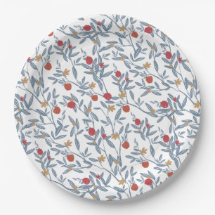 Assiettes En Carton Fleurs de grenade Rosh Hashanah