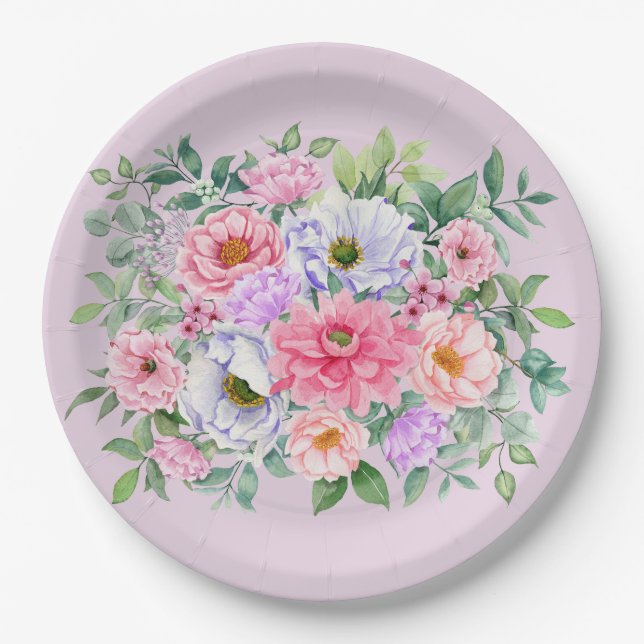 Assiettes En Carton Fleurs de Jardin d'été délicieuses (Devant)