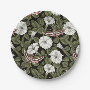 Assiettes En Carton Fleurs de lune et sphinx Mois