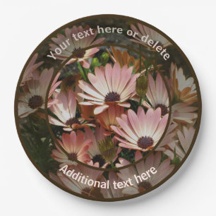 Assiettes En Carton Fleurs de marguerite rose Fête personnalisée