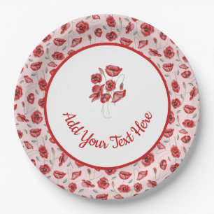 Assiettes En Carton Fleurs de pavot