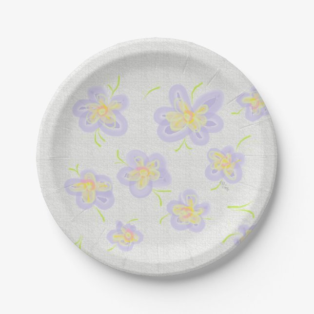 Assiettes En Carton Fleurs de printemps (lilas) (Devant)