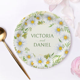 Assiettes En Carton Fleurs de printemps marguerites sauvages mariage p