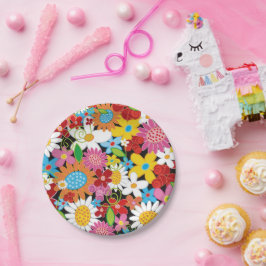 Assiettes En Carton Fleurs de printemps Whimsical Jardin Fête d'annive