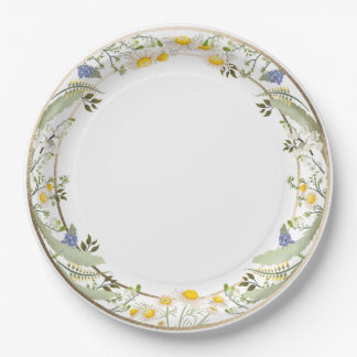 Assiettes En Carton Fleurs d'été