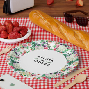 Assiettes En Carton Fleurs d'été colorées motif