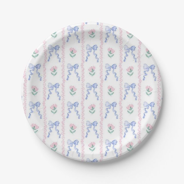 Assiettes En Carton Fleurs et arcs (Devant)