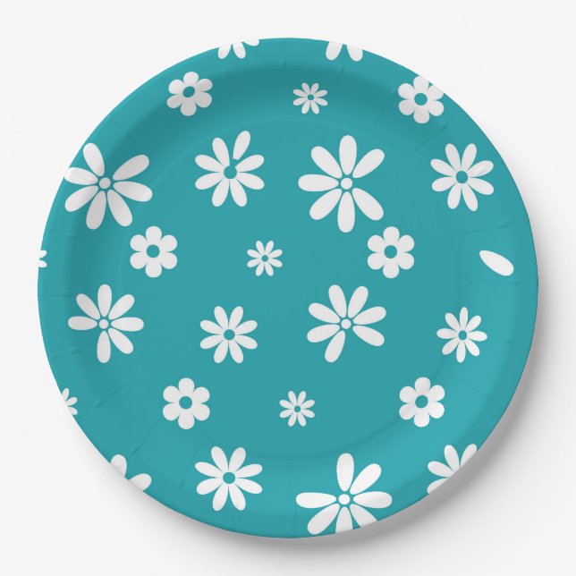 Assiettes En Carton Fleurs et pétales 5 (Devant)
